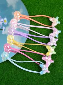 7/10/14pcs Set AB Color Beads Double-Headed Hair Scrunchies, Y2K Girly Grunge Style Hair Accessories, Suitable For Casual Daily Wear, Party, Dance, Shiny Decoration Hair Ties Ponytail Holders Hair Elastics Hair Rope, Hair Bobbles Head Accessories