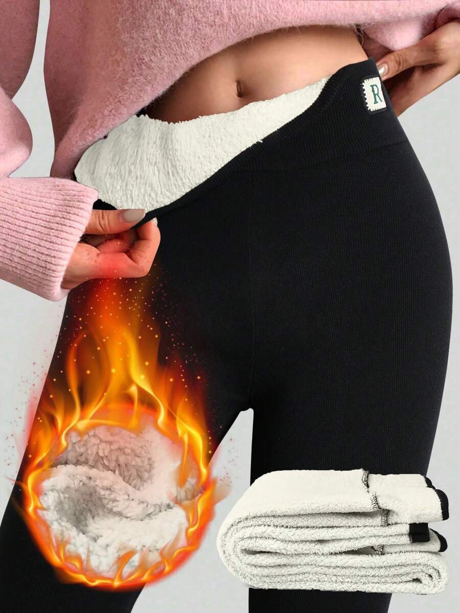 Women's Thermal Leggings High Waist Slimming Warm Tights Thermal Pantyhose Pants Lamb Cashmere High Waisted Bottom Pants Thick Thicken Leggings Winter Casual Tights