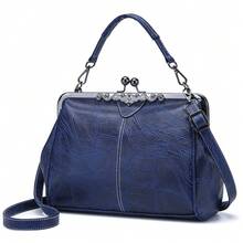 Retro Handbag For Women 2026 - High-Quality Shoulder Bag - Faux Leather In Vintage Look - Ideal For Everyday Use And Parties (22 X 6 X 28 Cm) - 藍色 - 查看 1