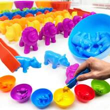 Montessori contar juguetes dinosaurio modelos variados educativos para niños aprendizaje matemático divertido colores vivos piezas seguras estimulan creatividad refuerzo escolar excelente regalo para desarrollo infantil juguetes didácticos modernos - Dinosaurio - Ver 6