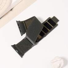 Trail Loop 尼龙表带兼容 表带 49 毫米 46 毫米 45 毫米 44 毫米 42 毫米 41 毫米 40 毫米 38 毫米 男女款，坚固编织弹性编织运动表带兼容 Ultra 系列 10/9/8/7/6/SE/5/4/3/2/1/SE - 綠(黑彩) - 查看 3