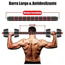 Juego De Mancuernas Ajustables 2 en 1,con barras,Multifución 10KG-15KG-20KG-30KG. Juego de Pesas con Barra Libremente Combinable con Barras Conexión, 10/15KG/20KG/30KG... ajustables, mancuernas cortas y largas, cierres de estrella y tubo de conexión,Kit de Levantamiento de Pesas para Gimnasio en casa, Pesos Fitness para Hombres/Mujeres. - MANCUERNA ROJO 2 EN 1 10 KG - Ver 4