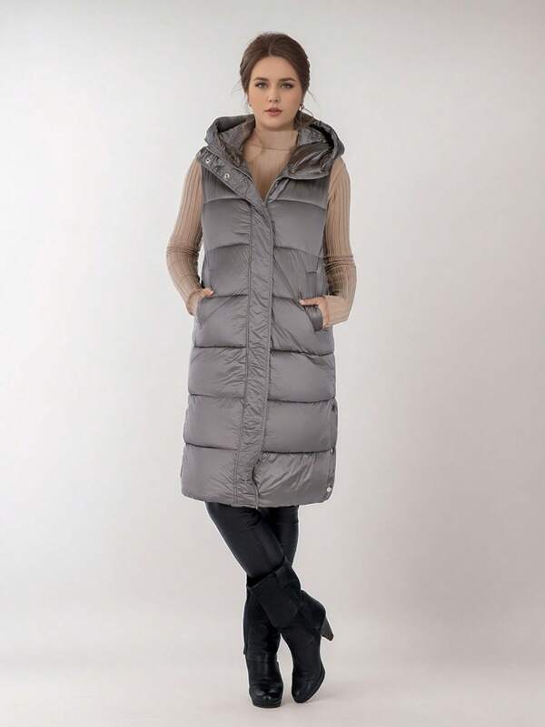 Short Hooded Padded Jacket Fall And Winter Puffer Plus Size Vest