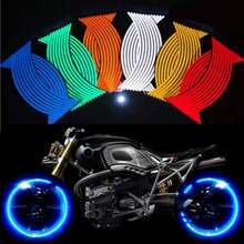 AD Motorcycle Sticker Car Tire Decals Trim Strips Universal Reflective Bike Wheel Sticker Waterproof Wheel Rim Tape 18"
