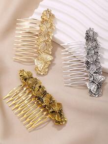 1pc Vintage Hollow Floral Hair Comb, Decorative Hair Accessory Gift For Women, Side Comb - Hollow Flower Side Comb - View 4