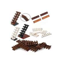 楼梯和地板印花瓷砖积木组件、城市木制积木、与 MOC 经典积木兼容的房屋配件，对于积木爱好者来说，这是一份绝佳的圣诞礼物和节日礼物选择。