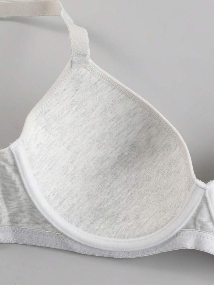 Set de 5 sujetadores con aros de unicolor, sujetadores push-up sexy y cómodos - sin relleno, con tirantes ajustables - Multicolor - Añade 5