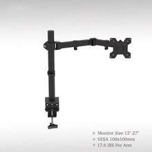 NetHong Single Arm Desk Mount LCD Computer Monitor Bracket Clamp Stand 13"-27" Screen TV - Black - View 2
