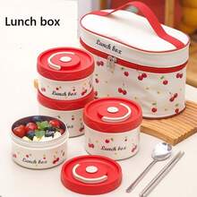 Cute Cherry 304 Stainless Steel Lunch Box Set With Insulated Bag,Large Capacity Portable Insulated Food Lunch Container Set With Thermal Lunch Box Separate Stackable Lunch Containe - Multicolor Lunch Box - View 12