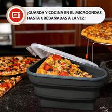 ANTSAY Silicone Pizza Box, Triangular Collapsible Pizza Box With 5 Pizza Trays, Microwave Is Ok And Reusable - 橘色 - 查看 5