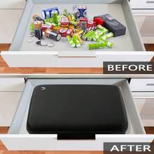 Caja de almacenamiento organizadora de batería para 48 pilas AA, 48 pilas AAA en total 96 con probador de batería, 2 bolsillos adicionales para otros accesorios - Más de 140 baterías - Ver 7