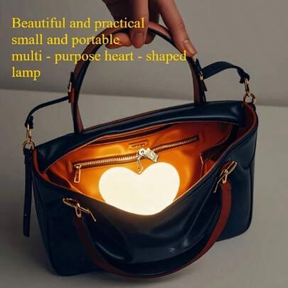 1 件心形 LED 感应灯，浪漫 USB 可充电床头夜灯，适用于钱包、手提包、背包、宠物安全、卧室、家居装饰、钥匙扣装饰、墙壁装饰，是送给女性、女孩、朋友、家人的万圣节、圣诞节、感恩节、母亲节、情人节的理想礼物