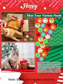 24 个圣诞节夜光弹球 - 圣诞派对礼物，多种设计，包括雪人、驯鹿和节日设计，耐用橡胶弹球，适用于圣诞派对用品、圣诞袜、生日礼品袋、派对填充物、宝箱填充物、圣诞派对装饰、节日活动配件、趣味设计、无需电源、节日设计、轻质材料、节日配件、活动组织者 - 彩色 - 查看 4