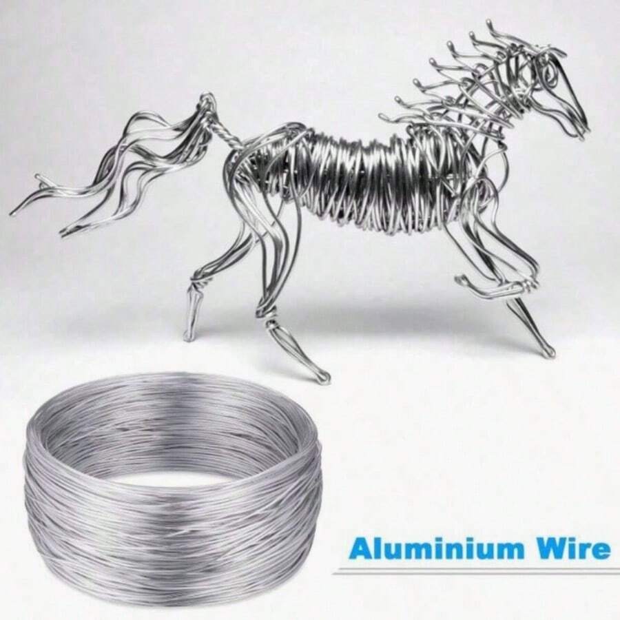 1Roll 1/1.5/2/2.5mm Aluminium Wire Bendy Craft Wire, Silver Plated Jewellery Wire, Flexible Modelling Wire Suitable For DIY Sculptures, Jewelry Making, Wire Weaving And Wrapping(Random Delivery Of Styles)