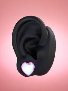 1 pezzo Nuovo gioiello di moda stile Y2K, orecchini a forma di cuore in vetro rosa AB, misure da 6mm a 25mm, gioiello per piercing, adatto come regalo o per uso unisex