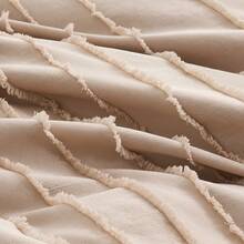 7pcs Simple And Stylish Cut Flower Bed Comforter Set, 100% Polyester Soft Comfortable And Durable Summer Bedding Set, Include 1 Comforter+1 Flat Sheet+1 Fitted Sheet+2 Pillowcases+2 Pillowsham,All-Season, Bed In A Bag, Perfect Room Decor, Holiday Gift - Màu Khaki - Xem 9