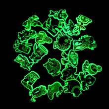 20 件山河经典夜光鞋饰套装，山海经典鞋配件 DIY 软橡胶鞋夹，PVC 装饰适用于可爱的夏季拖鞋、凉鞋、人字拖装饰 DIY 可爱靴子配件婚鞋新娘高跟鞋