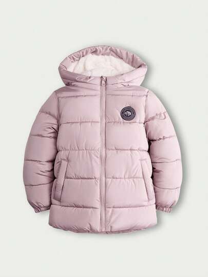SOLOCOTE Abrigo acolchado con capucha y bolsillos para niñas, cálido y cómodo, adecuado para salidas casuales, regalo de Navidad