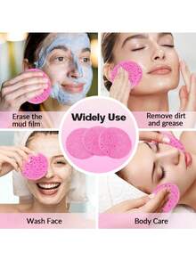 10/20/30/50/60/100 件 100% 天然压缩面部海绵，天然纤维素面部海绵，用于清洁、去角质、洗脸、卸妆和 SPA 使用 - 女士旅行护肤必需品，可重复使用的化妆海绵，配有透明塑料海绵储物罐，适合家庭和旅行 - 彩色 - 查看 7