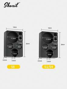 shoxil 1pc Espresso Tamper Station And Espresso Knock Box , Black Tamping Station Plastic Coffee Tamper Stand, Portafilter Holder For 51/53/58mm Espresso Machine Coffee Accessories - Black - View 11
