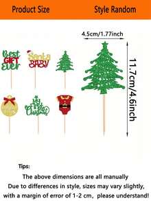 12 PCS Christmas Santa Cupcake Toppers Glitter My First Christmas Cupcake Picks Merry Christmas Tree Cake Decorations For Gender Reveal Birthday Party Supplies Christmas Christmas Decorations Christmas Pajamas Christmas Gifts Christmas Decor