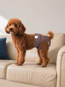 3pcs Black, Gray, Brown Reusable & Washable Dog Diapers, High Quality Female Dog Pads Suitable For Small & Medium Breeds, Puppies, Girls - Multicolor - View 4