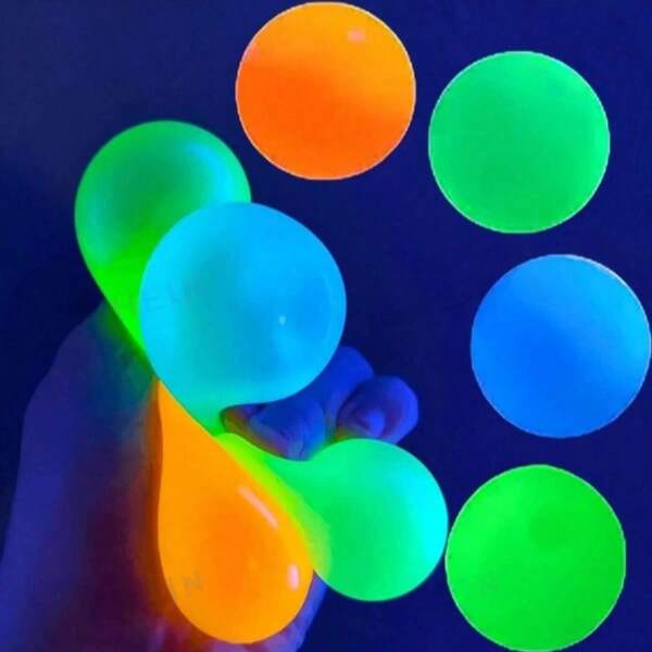 1/3/6/10pcs Glow-In-The-Dark Ceiling Balls, Luminous Spheres, Wall Sticking Balls, Bulk Glow Balls, Sensory Balls, Dream Balls - Stress Relief Toys Perfect For DIY Crafts, Party Favors, Birthday Gifts
