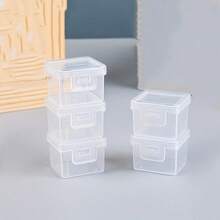 5/10/20 Cajas de almacenamiento de plástico transparente mini, caja de almacenamiento de joyas, adecuada para guardar tornillos, piezas pequeñas, contenedores de almacenamiento transparentes, caja de almacenamiento portátil multifuncional con tapa, ideal para artículos pequeños, manualidades, joyas y ferretería. Diseño creativo de caja de caramelos, caja de almacenamiento mini cuadrada, puede almacenar accesorios de joyería, caja de PP a prueba de polvo