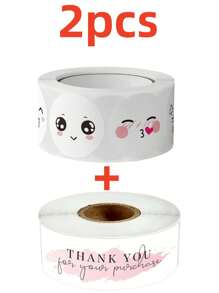 500张可爱猫爪感谢贴纸，适用于咖啡馆、面包店等 - 可爱的花卉和花店标签，也可用于信封等。