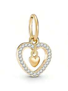 1 Pc Romantic Golden New Round, Love, Eternal, Rabbit, Butterfly, Bee, Flower Beaded For Women DIY Bracelet And Necklace Gift For Mom, Friends, Girls