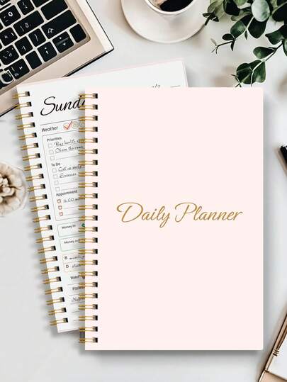Trees Daily Weekly Planner Notebook 7 Day Work Planner Agenda Undated Personal Productivity Appointment Book Spiral To Do List Notebook With Hourly Schedule, Budget Plan, Meal Plan