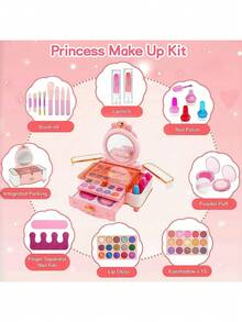 儿童化妆玩具套装（彩色）过家家化妆盒化妆玩具套装，送给女孩/生日/节日的礼物 - 彩色 - 查看 6