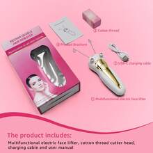 1 件 USB 充电式电动面部脱毛器 - 无痛面部剃须刀，适用于下巴、嘴唇、手臂、腿部，500mAh 锂电池，柔软顺滑，是理想的节日礼物