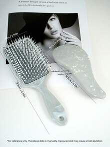1pc/2pcs Comb & Brush Set, 1pc Mini Palm Detangling Hair Brush, 1pc Square Air Cushion Detangler Hair Brush With Non-Slip Handle, Marble Patterned Hair Brush, Suitable For All Hair Types, Unisex, Dry & Wet Use, Hair Care, Gift For Girls, Brush, Hair Brushes, Hair Brush, Detangling Brush, Ball Brush, Mini Hair Brush, Hair Brush Set, Wooden Comb, Hair Brush, Mini Hair Brush, Detangling Brush, Hair Brushes, Hair Hair Products, Hair Tools, Hair Stuff, Hair Care, Curly Hair Brush, Hairdressing Equipment,Travel Essentials,Travel Essential,Hairstyle,Hairdressing,Hair Brush,Slick Back Brush,Styling Brush,Curly Hair Brush,Edge Brush,Hair Comb,Brush Hair,Hair Brush Set,Comb Hair,Comb For Curls,Detangling Brush,Hair Brush For Women,Hair,Travel,Hair Products,Hair Tools,Hair Stuff,Barber,Barber Accessories,Barbershop,Hairdressing Equipment - Grey - View 11