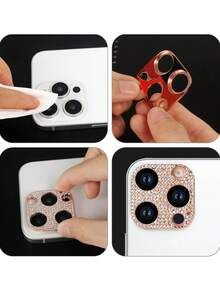 (1 片装)适用于 16 Pro Max 的闪亮相机镜头保护膜,3D 闪光水晶钻石水钻防刮花闪亮圆点金属装饰贴纸保护膜,玫瑰金,兼容 系列,适用于手机壳,是生日、送给家人、朋友、日常保护、办公室、家居的理想之选。闪亮水晶镜头保护膜,相机盖防水、防震、防摔、防刮花。 - 金色 - 查看 5