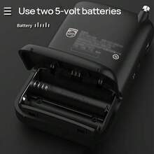 PHILIPS TAR1368 Pointer FM Radio, Mini Portable AM/FM Radio, Uses 2 AA Batteries, Headphone Jack (Batteries Sold Separately), Black - Black - View 3