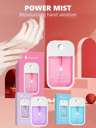 45ml Multi-Flavor Portable Hand Sanitizer Spray, 3-In-1 Hand Sanitizer Spray, Gentle No-Rinse Quick-Drying Spray, Helps Maintain Soft Skin, Suitable For Mobile Hygiene - Gentle Antibacterial Spray, Suitable For Catering, Pets, Travel, Outdoor And Home Use - Personal Care Essentials