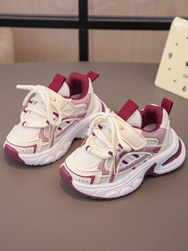 1 Paar Kinder Mesh PU Klettverschluss Stil atmungsaktive und strapazierfähige Lässig Sportschuhe, geeignet für Frühling und Herbst