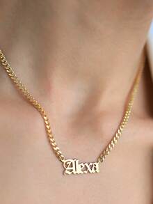 定制不锈钢NK链项链，男女皆宜，适合万圣节装饰、圣诞节礼物、时尚首饰、个性化姓名吊坠项链、嘻哈首饰、金银链项链、定制姓名项链、生日派对礼物、送给朋友、情侣的理想礼物、新年魅力之选