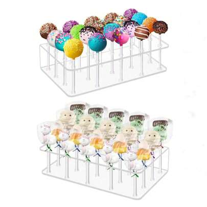 2 Stück Lutscher Ständer Halterung, Acryl Kuchenständer klarer Lutscher Ständer für Hochzeiten Halloween Süßigkeiten Hochzeiten Geburtstagsfeiern Dekorative Hochzeitsdekoration Hochzeitsparty Ausstattung Hochzeitsdekoration Hochzeitszubehör Hochzeitstortenständer