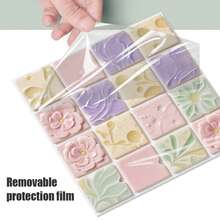 SUPSTICKER 12 miếng dán trang trí nhà cửa bằng chất liệu PVC dày dặn, kiểu dáng hiện đại, họa tiết gạch mosaic giả 2D, tự dính, chống thấm nước, chống dầu, dễ dán, thích hợp cho phòng ngủ, nhà bếp, phòng tắm, mặt bàn đảo bếp, trang trí tường phòng khách. Kích thước: 3.93*3.93/5.9*5.9/7.87*7.87 inch - Nhiều màu - Xem 3