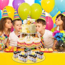 3-Tier/4-Tier Acrylic Cupcake Stand, Clear Dessert Display Rack With Base, Suitable For Wedding, Party, Baby Shower, Gathering - Clear - View 4