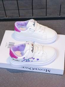 1 Pair Back To School Popular Kids Shoes For Girls, Cartoon Rabbit Design White Sneakers, Fashionable Non-Slip Soles For Comfortable Wear