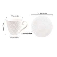 1 zestaw 6-uncjowych białych kubków do cappuccino - duża ceramiczna filiżanka do kawy ze spodkiem - do mikrofalówki i zmywarki, idealna do herbaty, espresso, latte - porcelanowy zestaw do kuchni lub kawiarni, dla baristów, ceramiczna filiżanka do espresso ze spodkiem, 6-uncjowa filiżanka do cappuccino, zabytkowe filiżanki do kawy w stylu kawiarnianym, do espresso i kawy po turecku, kubki do latte w stylu farmhouse, filiżanki do herbaty i spodki, porcelanowy zestaw dla baristów, pomysł na prezent