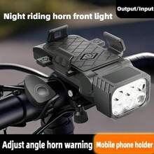 5-In-1 Bicycle Light: Rechargeable Power Bank, Horn, Fog Light, Front Light, Phone Holder, Suitable For Mountain Bikes, Lighting And Riding Gear - Multicolor - View 4