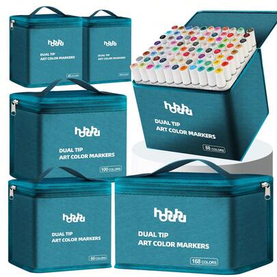 6/24/48/60/88/100/168 Colores Rotuladores a base de alcohol, rotuladores artísticos de doble punta permanente con puntas finas y anchas, rotuladores para bocetos adecuados para libros de colorear de adultos y niños, ilustraciones, resaltado y subrayado