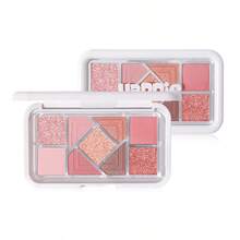 HOLD LIVE Mini Pink Frame 9-Color Eyeshadow Palette, Glass Sugar Paper Pearls, Matte Blush, Sensual Blue Eyeshadow - H05 - View 3