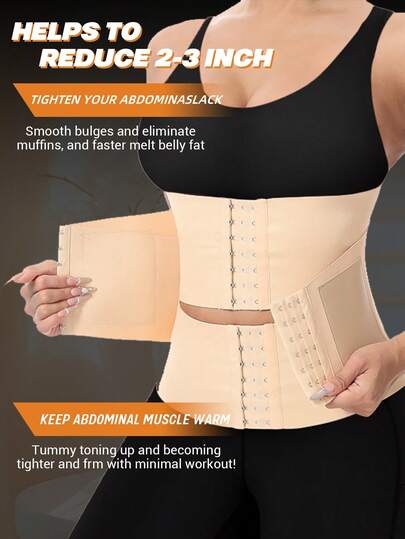 larrycard 1pc 2-In-1 Waist Trainer, Zipper Front Design Waist Cincher For Slimming And Shaping