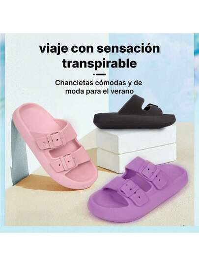 Pantuflas Antideslizantes de EVA – Diseño con Hebilla Ajustable, Secado Rápido y Uso en Interiores y Exteriores