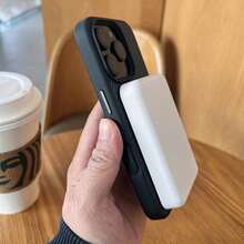 Carbon Fiber 360 ° Rotating Bracket Mobile Phone Case, Made Of TPU + PC Material, Supports Magnetic Attraction, Light Beige Texture Does Not Leave Fingerprints. Simple And High-End Fashion, Suitable For IPhone 16 Pro Max/16 Pro/16/IPhone 15 Pro Max/15 Pro/15/IPhone 14 Pro Max/14 Pro/14/IPhone 13 Pro Max/13 Pro/13 - 黑色 - 查看 4